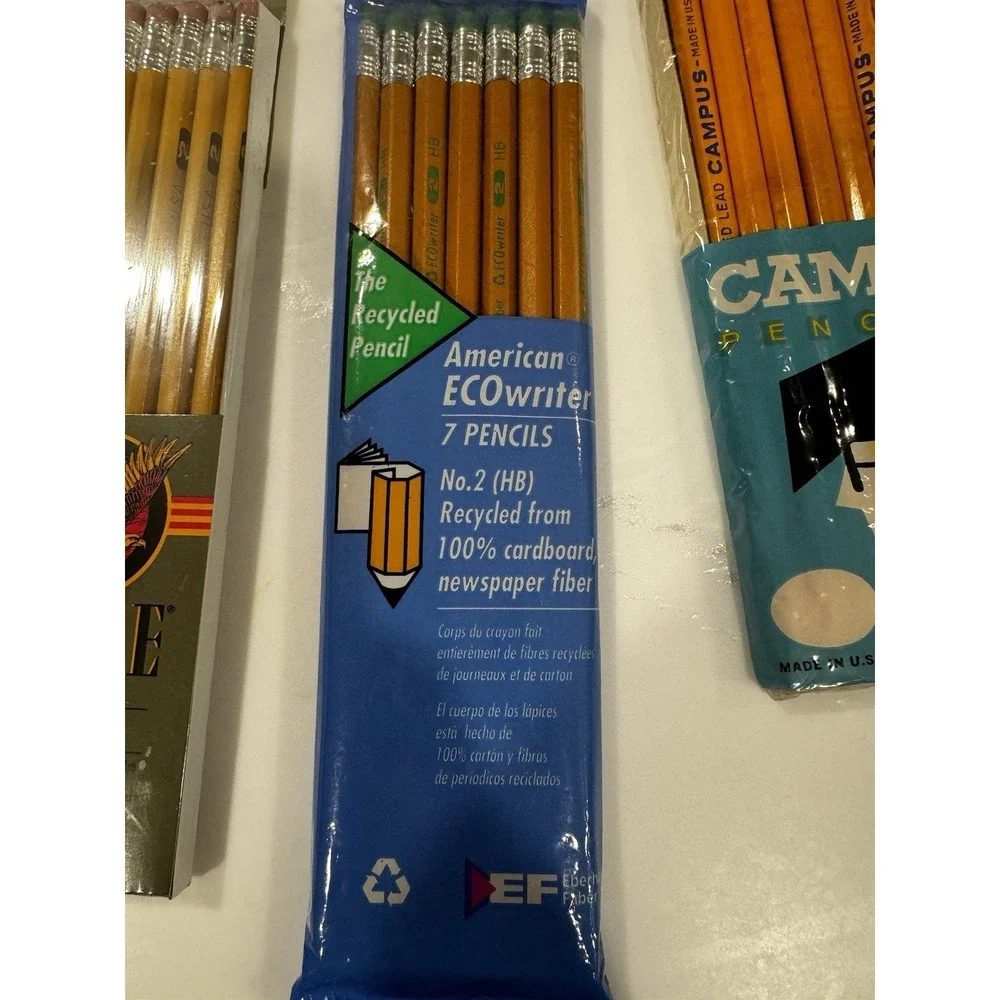 Vintage Lot Of 24 Classic MCM Pencils Eberhard Faber Eagle Campus Empire